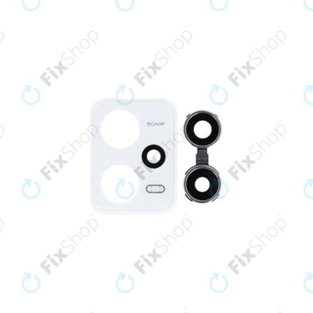 Xiaomi Redmi Note 12 Pro 5G - Stražnja leća kamere + okvir (polarno bijela) - Originalni servisni paket