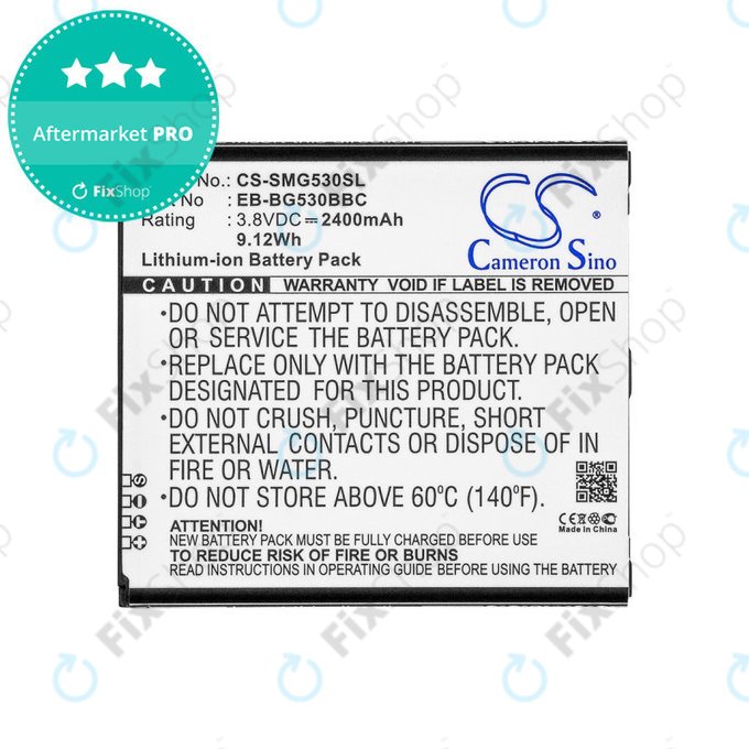 Baterija za Samsung Galaxy J3, 2400mAh, Li-Ion, 3.8V, EB-BG530BBC, HQ