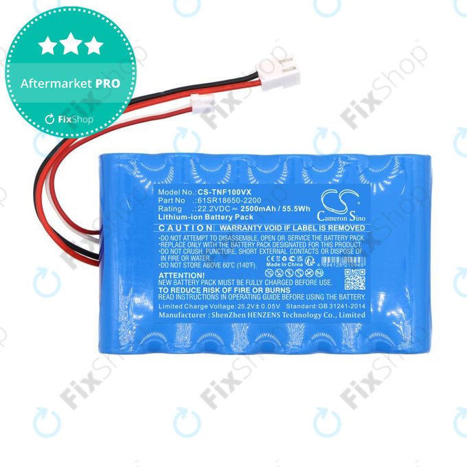 Baterija za ETA Aquamaster 1230, Tineco iFloor Wet Dry Vacuum, 2500mAh, Li-Ion, 22.2V, 61SR18650-2200, HQ