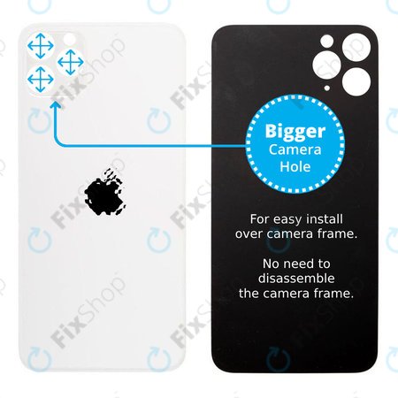 Apple iPhone 11 Pro - Staklo stražnjeg kućišta s većom rupom za kameru (srebrno)