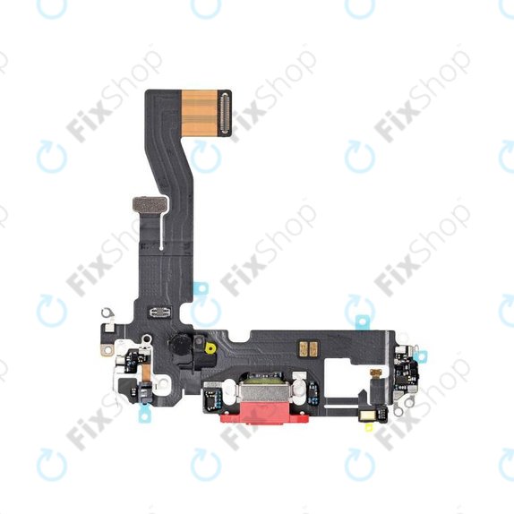 Apple iPhone 12, 12 Pro - Konektor za punjenje + savitljivi kabel (crveni)