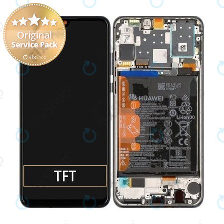 Huawei P30 Lite - LCD zaslon + zaslon osjetljiv na dodir + okvir + baterija (ponoćno crna) - 02353FPX 02353DQU