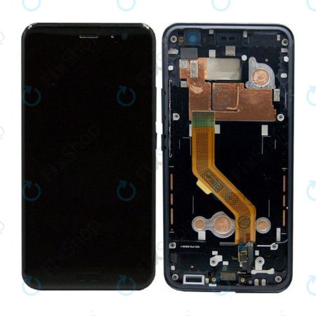 HTC U11 - LCD zaslon + zaslon osjetljiv na dodir + okvir (crni) - 80H02105-01 Originalni servisni paket