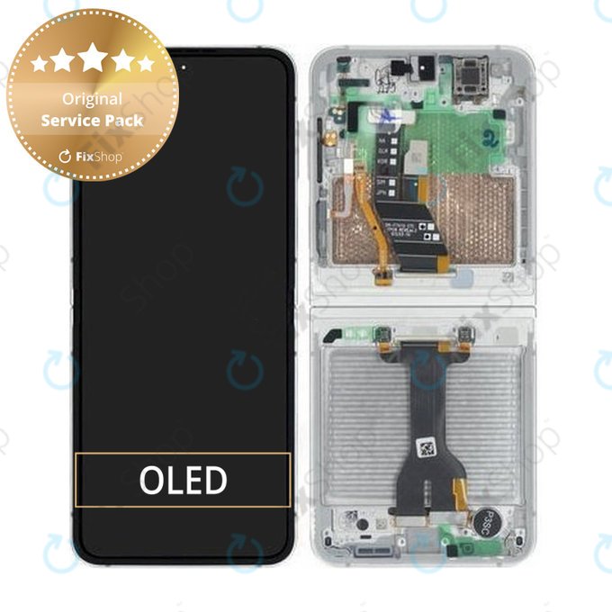 Samsung Galaxy Z Flip 7 FE F761B - LCD zaslon + zaslon osjetljiv na dodir + okvir (White) - GH82-37734B Genuine Service Pack