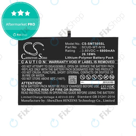 Baterija za Samsung Galaxy Tab A7, 6800mAh, Li-Pol, 3.85V, SCUD-WT-N19, HQ
