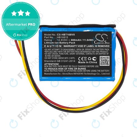 Baterija za Hobot 168, 188, 198, 268, 288, 298, 368, 388, 800mAh, Li-Ion, 14.8V, HB16815, HQ