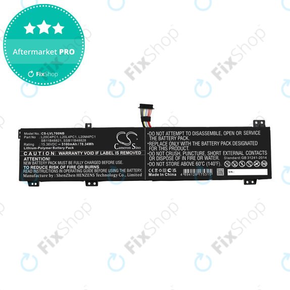 Baterija za Lenovo Legion 5, 5 Pro, 7, 7i, R7000p, 5100mAh, Li-Pol, 15.36V, L20C4PC1, HQ