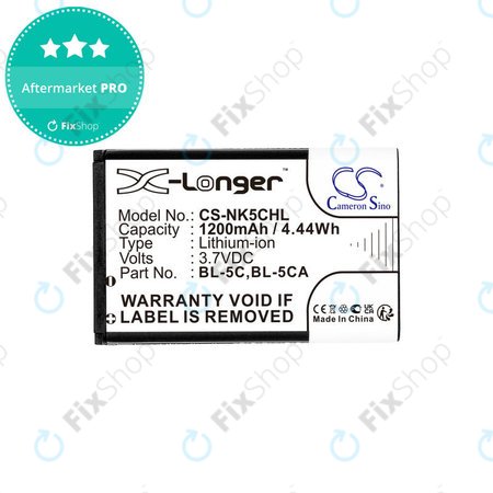 Baterija za Nokia 1208, 1110, 2310, 1200mAh, Li-ion, 3.7V, BL-5C, HQ