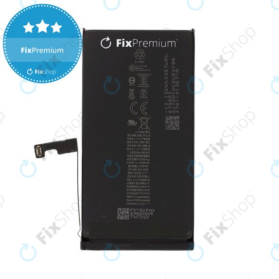 Baterija za iPhone 15, 3349mAh, A3018, FixPremium