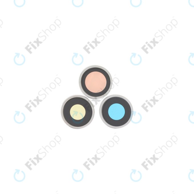 Apple iPhone 16 Pro, 16 Pro Max - Staklo zadnje kamere s okvirom (White Titanium) - 3 kom