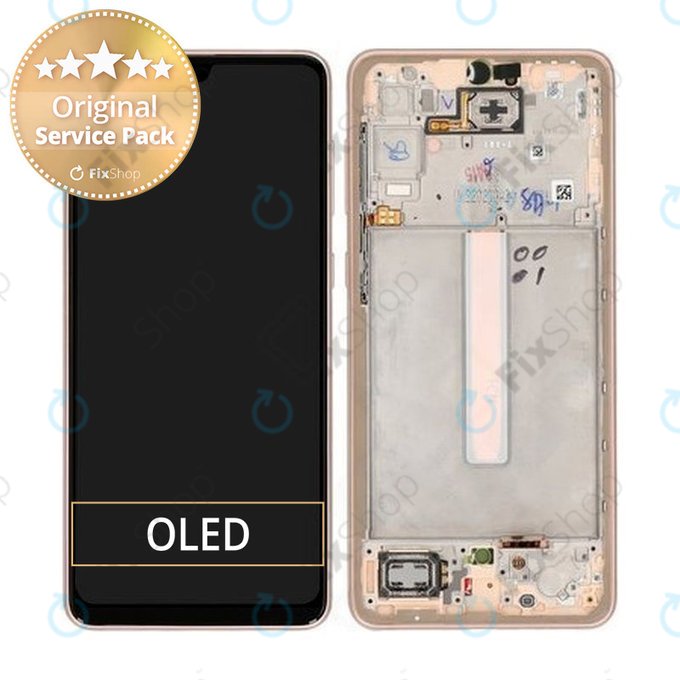 Samsung Galaxy A33 5G A336B - LCD zaslon + zaslon osjetljiv na dodir + okvir (Awesome Peach) - GH82-28143D, GH82-28144D Genuine Service Pack