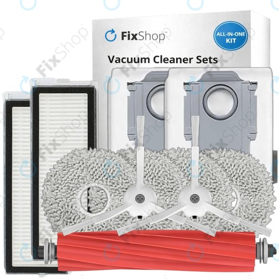 Set rezervnih dijelova za Roborock Qrevo MaxV, Pro, S (1x Glavna četka, 2x Filter, 2x Bočna četka, 4x Krpa za brisanje, 2x Vrećica za prašinu)