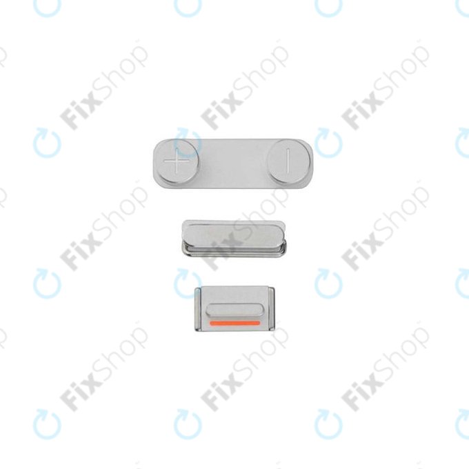 Apple iPhone 5S - Set bočnih gumba - Uključivanje/isključivanje + glasnoća + isključivanje zvuka (srebrni)