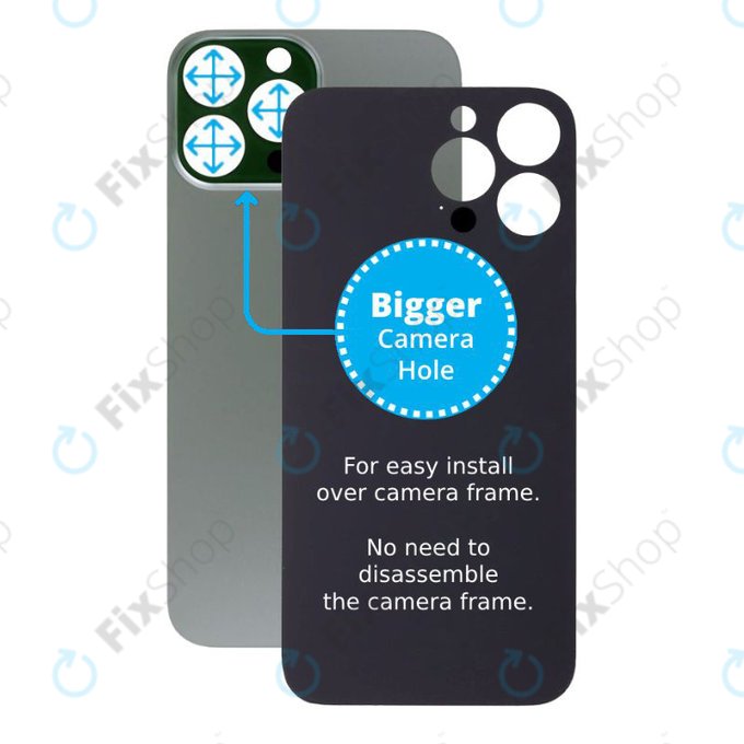 Apple iPhone 13 Pro Max - Stražnje staklo kućišta s većom rupom za kameru (Alpine Green)