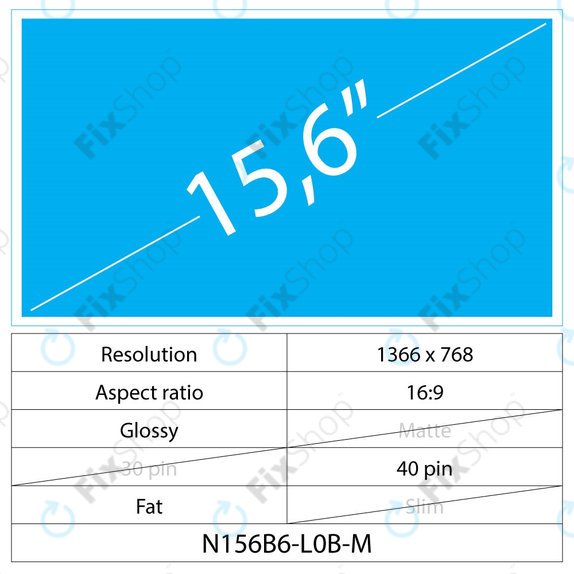 15,6" LCD Normal Matte 40pin HD