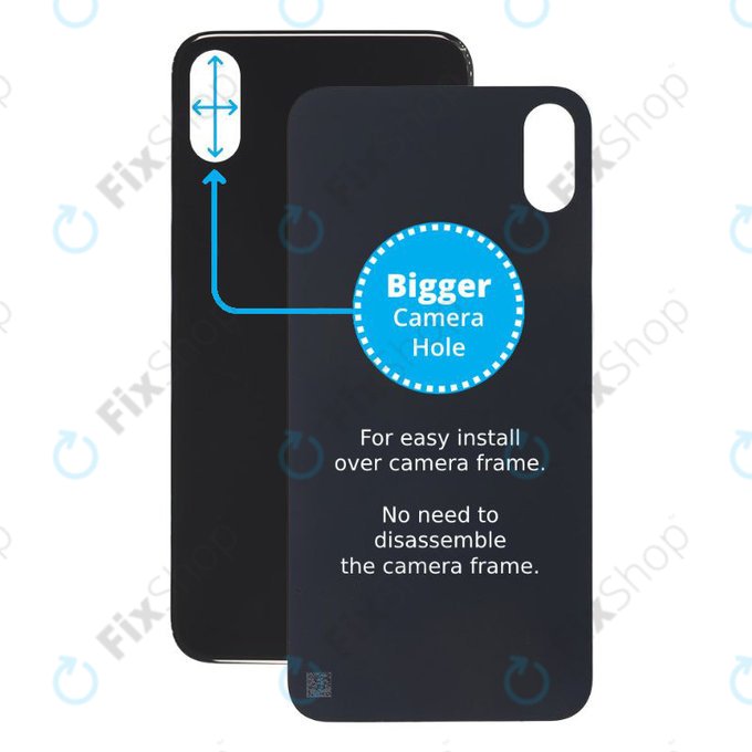 Apple iPhone XS Max - Stražnje staklo kućišta s većom rupom za kameru (Space Gray)