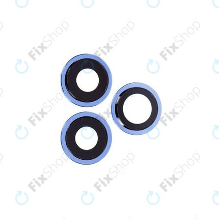 Apple iPhone 12 Pro Max - Leća stražnje kamere + okvir (plavi) - 3 kom