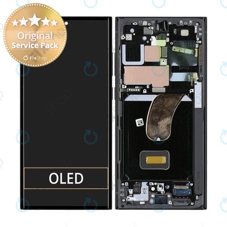 Samsung Galaxy S23 Ultra S918B - LCD zaslon + zaslon osjetljiv na dodir + okvir (grafit) (crveni) - GH82-30466E, GH82-30465E originalni servisni paket