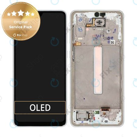 Samsung Galaxy A33 5G A336B - LCD zaslon + zaslon osjetljiv na dodir + okvir (Fantastična bijela) - GH82-28143B, GH82-28144B Originalni servisni paket