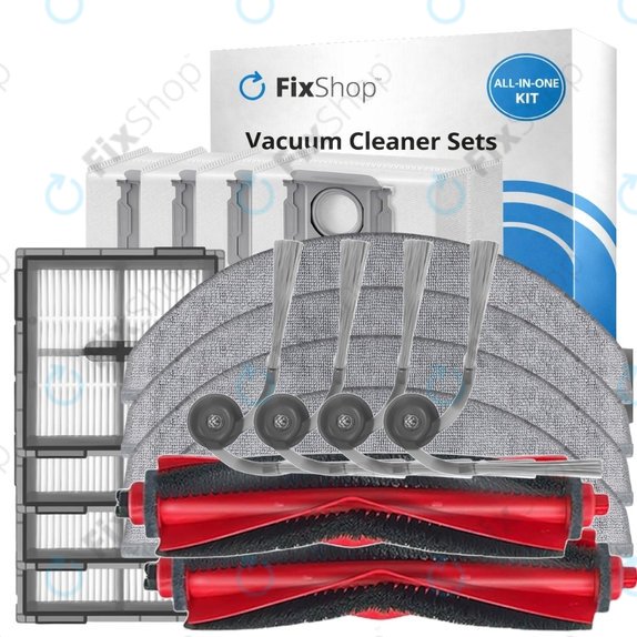 Set rezervnih dijelova za Xiaomi Roborock Q10 VF, Q10 VF+, S8 Pro, S8 Pro Plus (2x Glavna četka, 4x Filter, 4x Bočna četka, 4x Krpa za brisanje, 4x Vrećica za prašinu)