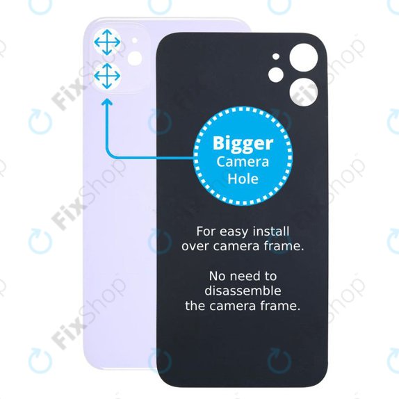Apple iPhone 11 - Stražnje staklo kućišta s većom rupom za kameru (ljubičasto)