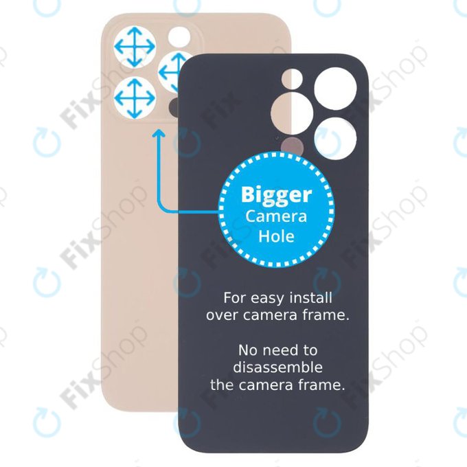 Apple iPhone 13 Pro - Staklo stražnjeg kućišta s većom rupom za kameru (zlato)