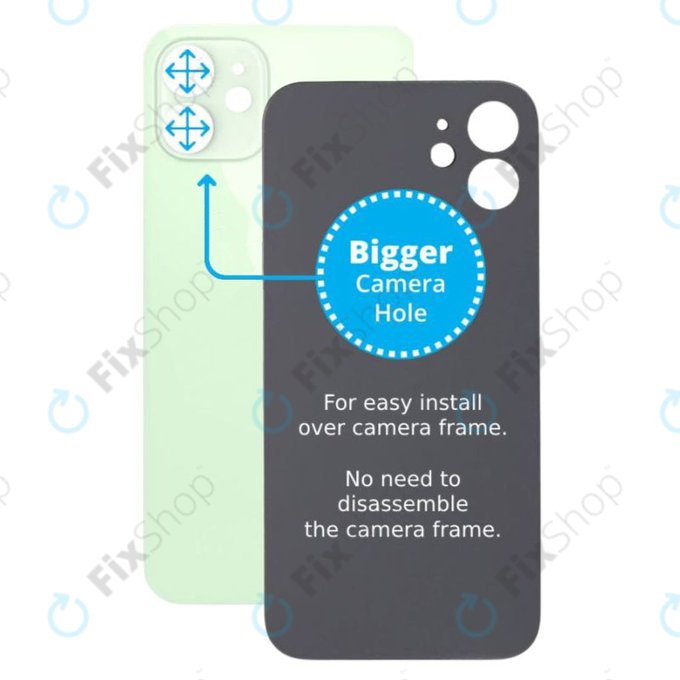 Apple iPhone 12 - Stražnje staklo kućišta s većom rupom za kameru (zeleno)