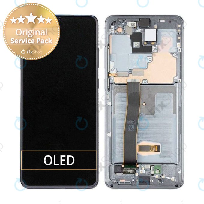 Samsung Galaxy S20 Ultra G988F - LCD zaslon + zaslon osjetljiv na dodir + okvir + prednja kamera (Cosmic Grey) - GH82-22271B, GH82-22327B Originalni servisni paket