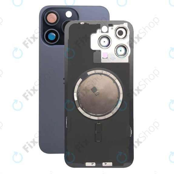 Apple iPhone 15 Pro Max - Stražnje staklo kućišta + staklo kamere + metalni okvir + magsafe magnet (Blue Titanium)