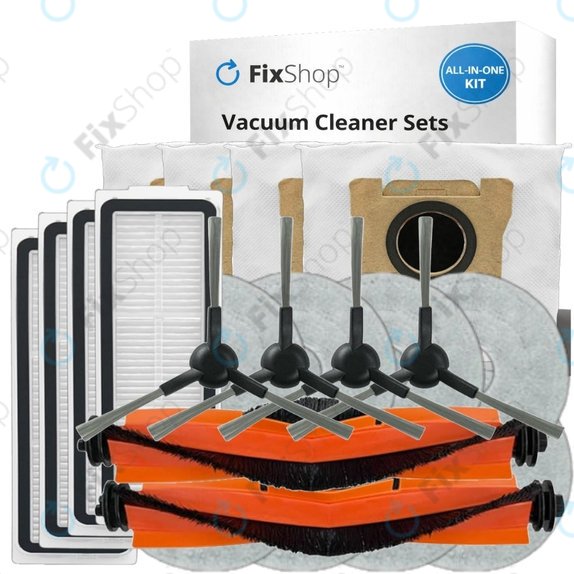 Set rezervnih dijelova za Xiaomi Robot Vacuum X20 Max, X20 Pro (2x Glavna četka, 4x Filter, 4x Bočna četka, 8x Krpa za brisanje, 4x Vrećica za prašinu)
