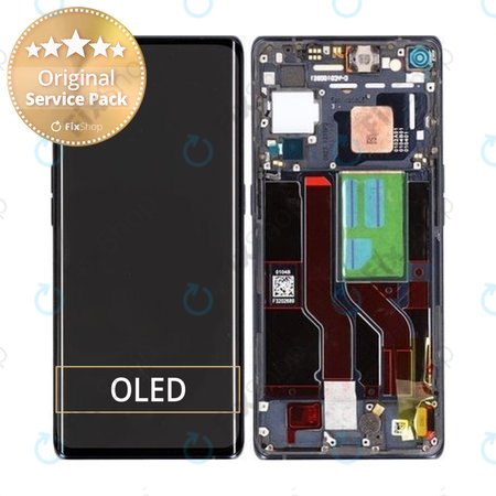 Oppo Find X3 Neo - LCD zaslon + steklo na dotik + okvir (Starling Black) - 4906179 Genuine Service Pack