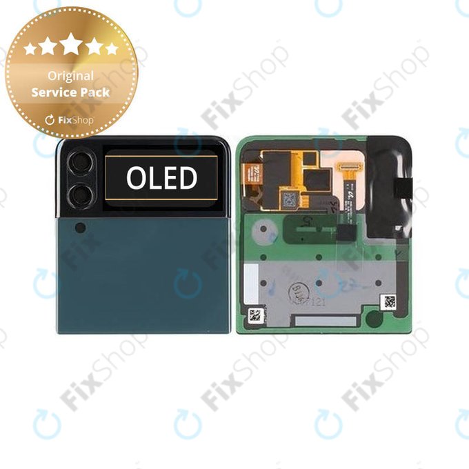 Samsung Galaxy Z Flip 3 F711B - LCD zaslon + zaslon osjetljiv na dodir + okvir (vanjski) (Green) - GH97-26773C Genuine Service Pack