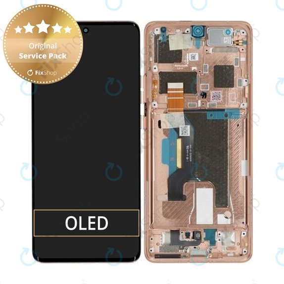 Motorola Edge 50 Ultra - LCD zaslon + zaslon osjetljiv na dodir + okvir (Peach Fuzz) - 5D68C24485 Genuine Service Pack