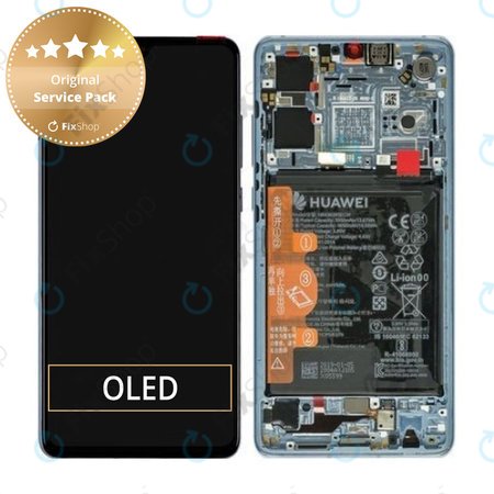 Huawei P30 - LCD zaslon + zaslon osjetljiv na dodir + okvir + baterija (Breathing Crystal) - 02352NLP, 02354HMF, 02354KUB Genuine Service Pack