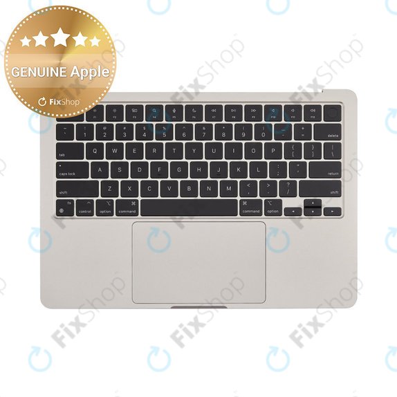 Gornji okvir tipkovnice za MacBook Air 13", A3113 (2024), s US tipkovnicom i baterijom, Starlight, 661-40229, Genuine Apple