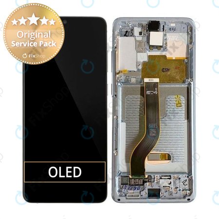 Samsung Galaxy S20 Plus G985F - LCD zaslon + zaslon osjetljiv na dodir + okvir (Cloud White) - GH82-22134B, GH82-22145B Originalni servisni paket