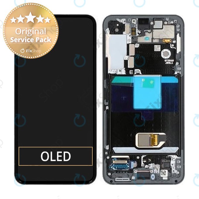 Samsung Galaxy S22 S901B - LCD zaslon + zaslon osjetljiv na dodir + okvir (sivo) - GH82-27520E, GH82-27521E Originalni servisni paket