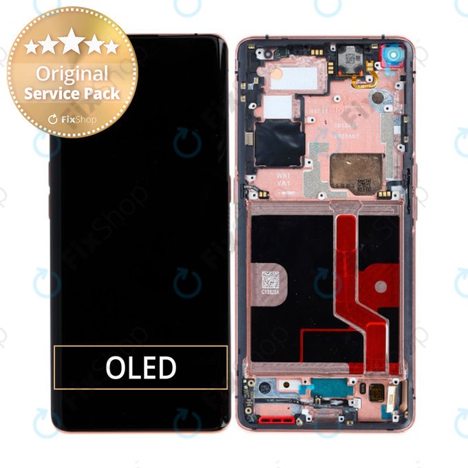 Oppo Find X2 Pro - LCD zaslon + zaslon osjetljiv na dodir + okvir (narančasti) - 5D68C21151 Originalni servisni paket