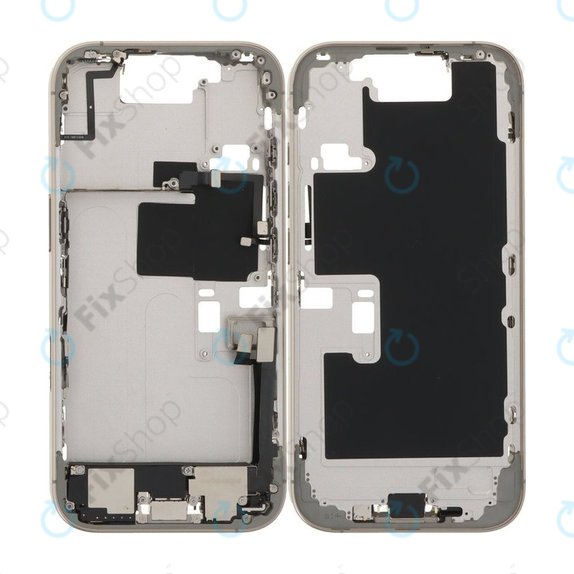 Apple iPhone 16 Pro - Srednji Okvir + Tipke za Uključivanje, Glasnoću i Kameru (Natural Titanium)