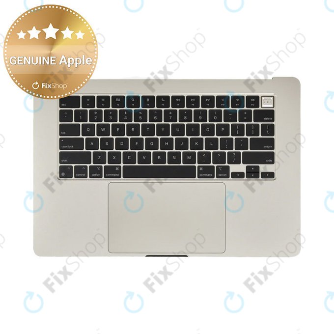 Gornji okvir tipkovnice za MacBook Air 15", A3114 (2024), s US tipkovnicom i baterijom, Starlight, 661-40268, Genuine Apple