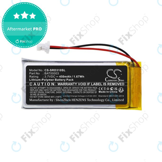 Baterija za Cardo Q1, Q3, 450mAh, Li-Pol, 3.7V, BAT00003, HQ