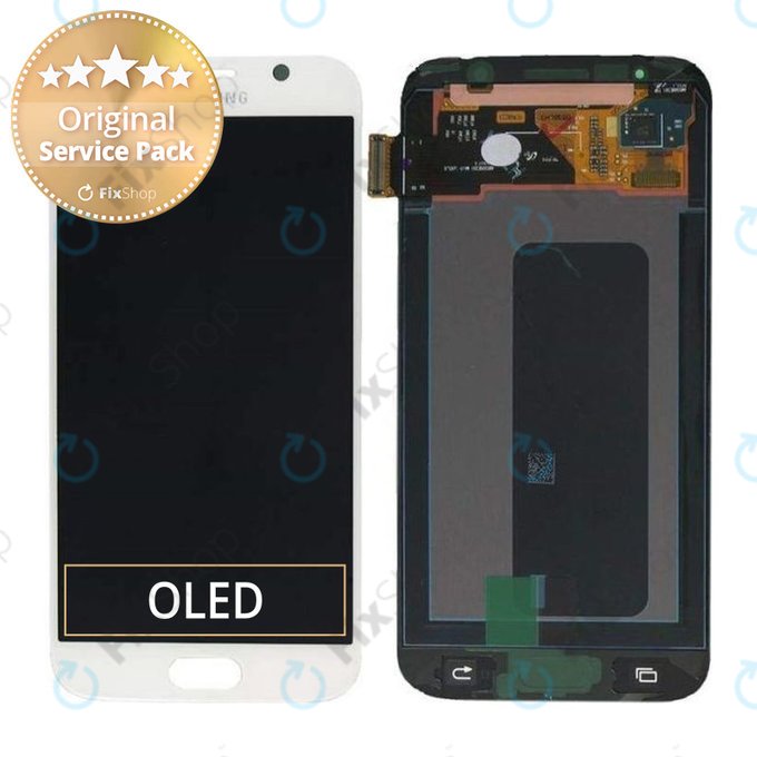 Samsung Galaxy S6 G920F - LCD zaslon + zaslon osjetljiv na dodir (Bijeli biser) - GH97-17260B Originalni servisni paket