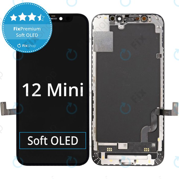 Apple iPhone 12 Mini - LCD zaslon + zaslon osjetljiv na dodir + okvir Soft OLED FixPremium