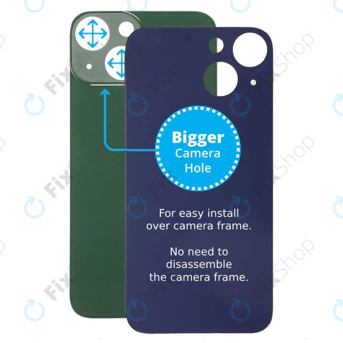 Apple iPhone 13 Mini - Stražnje staklo kućišta s većom rupom za kameru (zeleno)