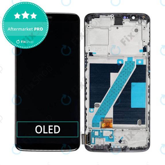 OnePlus 5T - LCD zaslon + zaslon osjetljiv na dodir + okvir (crni) OLED