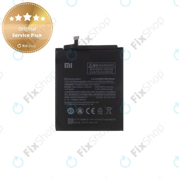 Xiaomi Redmi Note 5A, Redmi S2 (Redmi Y2) - Baterija BN31 3080mAh - 46BN31G05014 Originalni servisni paket