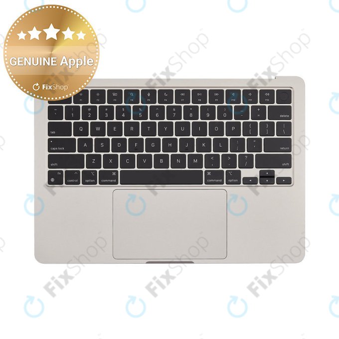 Gornji okvir tipkovnice za MacBook Air 13", A3113 (2024), s US tipkovnicom i baterijom, Starlight, 661-40229, Genuine Apple