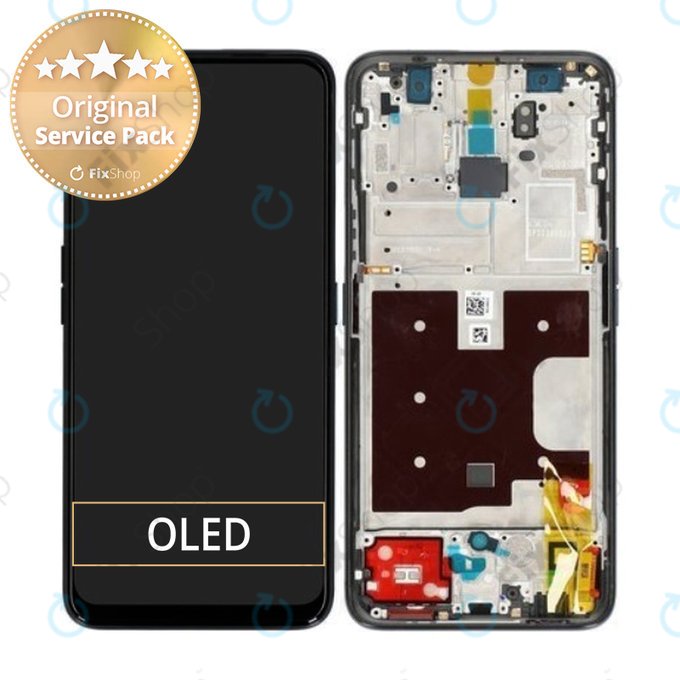 Oppo Reno 2 Z - LCD zaslon + staklo osjetljivo na dodir + okvir (crno) - O-4902827 Originalni servisni paket