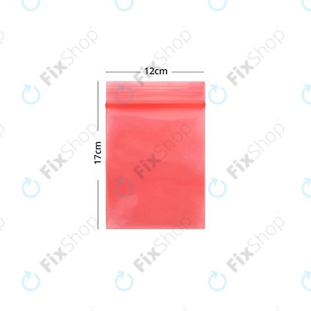 ESD antistatična vrečka z zadrgo (Red) - 12x17cm 100 kosov