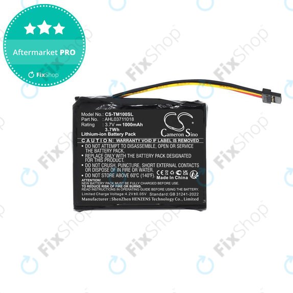 Baterija za TomTom GO 1000 Live, 1005, 2050, 1000mAh, Li-Ion, 3.7V, AHL03711018, HQ